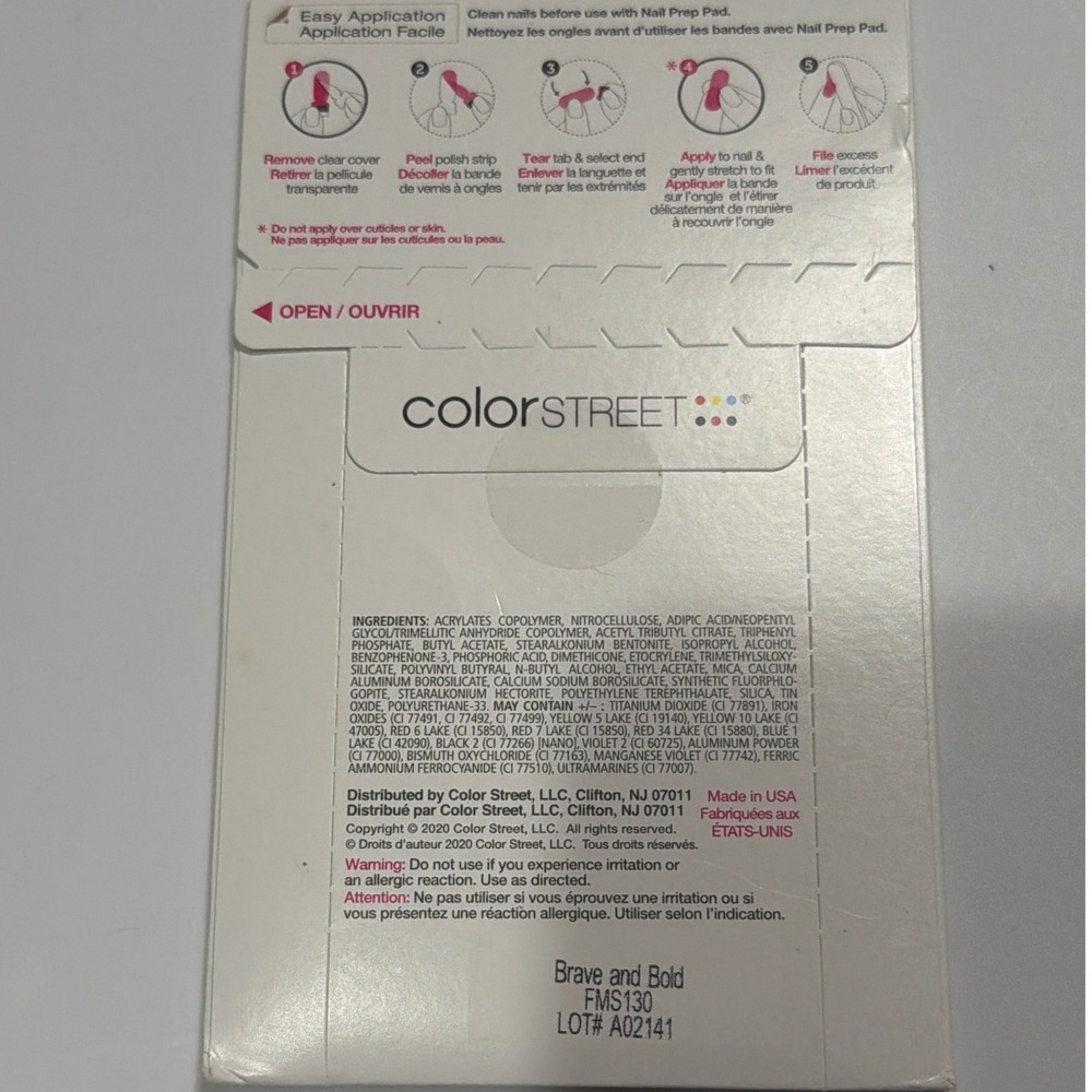 NWT Color Street Nail Strips "Brave and Bold" - Picture 3 of 3